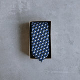 Blue Eclipse linen tie by Niki Fulton Scotland