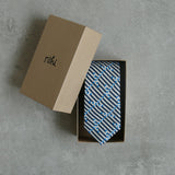 luxury linen tie Breton Signal designed by Niki Fulton Scotland
