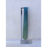 Moss silk tie designed by Niki Fulton. Blues and greens. 