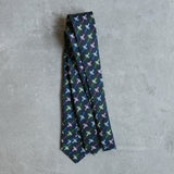 Inky Cog linen tie designed by Niki Fulton Scotland